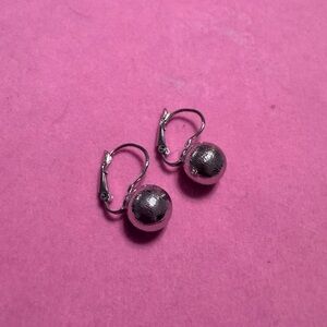 Sterling Silver Ball lever back Earrings